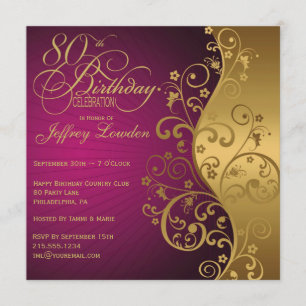 Pourpre et quatre-vingtième invitation de fête
