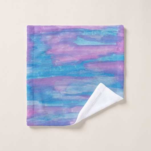 Pourpre et remous bleu (Gant de toilette)