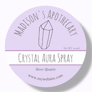Pourpre   Étiquettes de produits de cristal Reiki