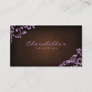 Pourpre floral de brun de carte de visite de spa
