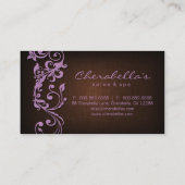 Pourpre floral de brun de carte de visite de spa (Dos)
