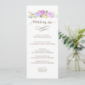 Pourpre floral de menu de mariage de roseraie (Debout devant)