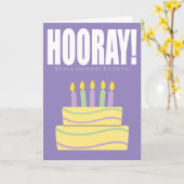 Pourpre hourra vous étiez carte d'anniversaire (Fleur jaune)