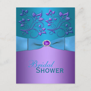 Pourpre, invitation floral de Fête de la mariée de