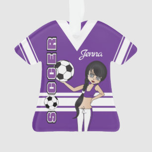 Pourpre mignon de la fille   du football de la