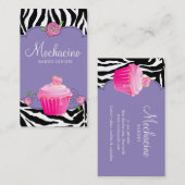 Pourpre moderne de zèbre de petit gâteau de carte (Devant / Derrière)