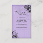 Pourpre noir de toile de carte de visite floral (Dos)
