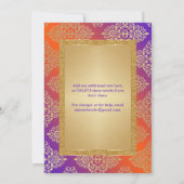 Pourpre, orange, invitation de mariage de parties (Dos)