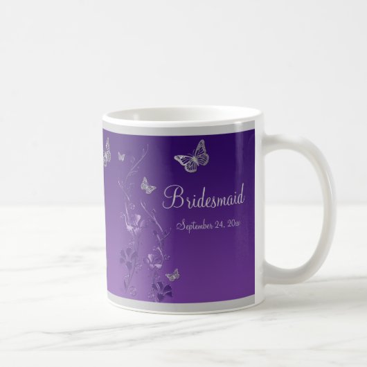Pourpre, papillons argentés, tasse florale de (Droite)