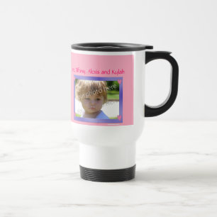Pourpre personnalisé de tasse avec la vue rose de
