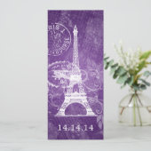 Pourpre romantique de Paris de menu élégant de (Debout devant)