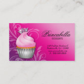 Pourpre rose chic de couronne de carte de visite (Dos)