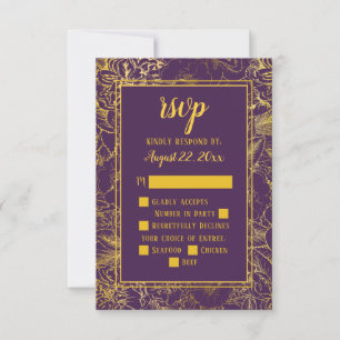 Pourpre Rose Vintage or Floral RSVP Insertion