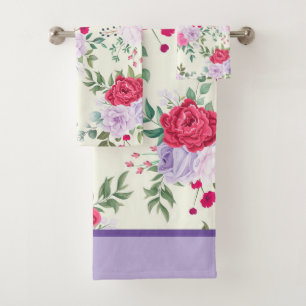 Pourpre. Rouge chic floral