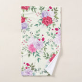 Pourpre. Rouge chic floral (Serviette à main)