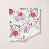 Pourpre. Rouge chic floral (Gant de toilette)