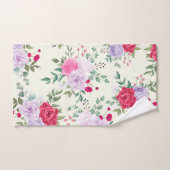 Pourpre. Rouge chic floral (Serviette à main)