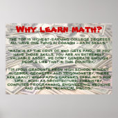 "Pourquoi apprendre les mathématiques ?" Affiche (Devant)