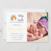 Pourquoi Hello Little Rainbow bébé Faire-part de n (Devant)