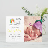 Pourquoi Hello Little Rainbow bébé Faire-part de n (Debout devant)