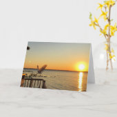 poursuite de la carte de voeux coucher de soleil (Fleur jaune)