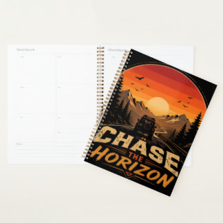 Poursuivez l'Horizon Vintage Retro Coucher de Sole