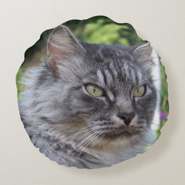 Pouss' by Chat'ventures Rond Kussen (Achterkant)