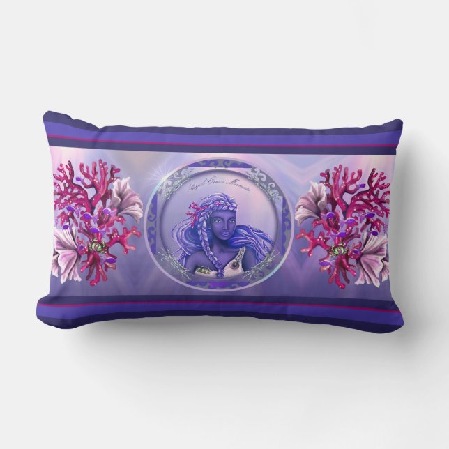 Poussée de sirène de mer violette lancer oreiller (Recto)