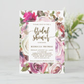 Poussée fleurie moderne nuptiale invitation douche (Debout devant)