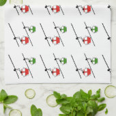 Poussées vertes et rouges Serviettes de cuisine de (Plié)