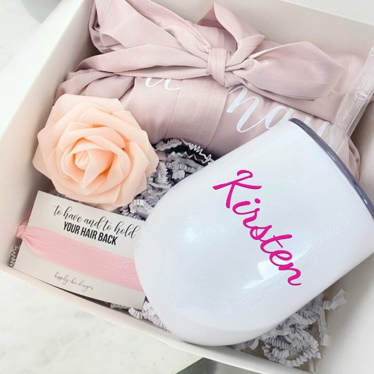 Poussette à vin pour femme d'honneur personnalisée