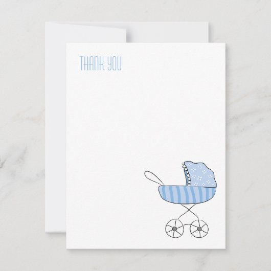 Poussette bleue pour bébé | Cartes de notes de rem (Devant)