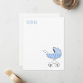 Poussette bleue pour bébé | Cartes de notes de rem (Devant/Arrière en situation)