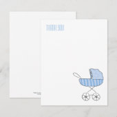Poussette bleue pour bébé | Cartes de notes de rem (Devant / Derrière)