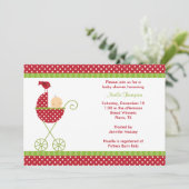 Poussette de Noël Douche bébé Invitations (Debout devant)