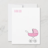 Poussette rose pour bébé | Cartes de notes de reme (Devant)