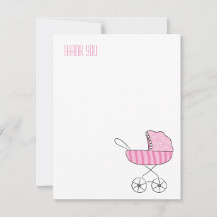 Poussette rose pour bébé Cartes de notes de reme