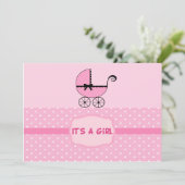 Poussette rose Poussette Douche Invitation (Debout devant)