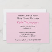 Poussette rose Poussette Douche Invitation (Dos)