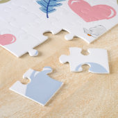 Poussette Stork Rose & Bleu Éléphant Puzzles (Côté)
