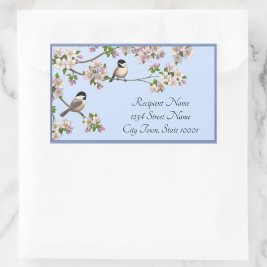 Poussettes et fleurs mignonnes oiseaux Étiquettes  (Sac)