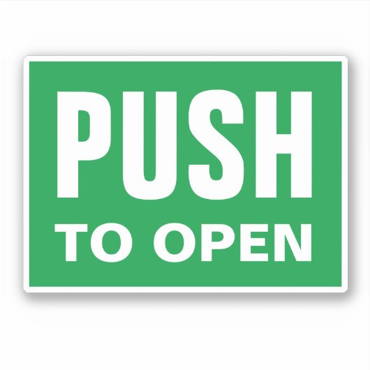 Poussez pour ouvrir porte stickers vinyle pour ent (Devant)