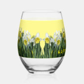 Poussière De Daffodiles Jaunes Blancs. Verre à vin (Droite)