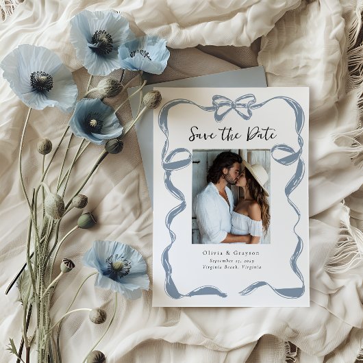 Poussière de rêve Ruban Bleu Clair Save the Date 