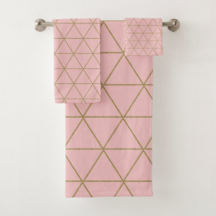 Poussière d'or Mauve Triangles Géométriques Boho G