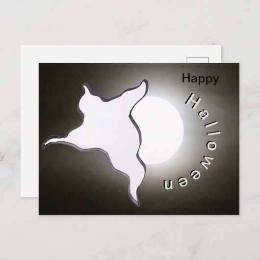 Poussière Ghost & Lune. Bonne carte postale Hallow (Devant / Derrière)