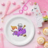 Poussière Octopus BBQ. Assiettes en Papier. (Fête)