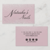 Poussière Shimmer en argent et Carte de visite ros (Devant / Derrière)