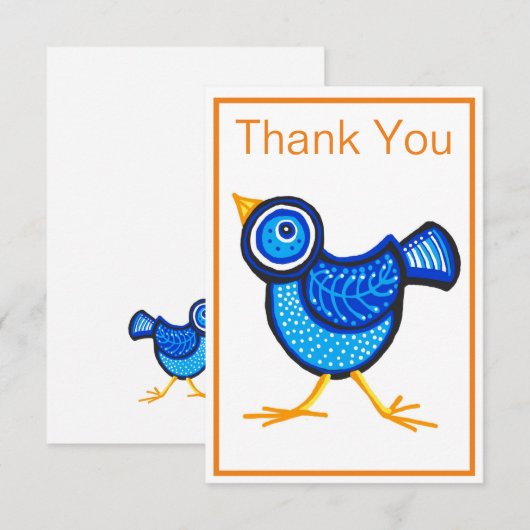 Poussin bleu Merci (Devant / Derrière)