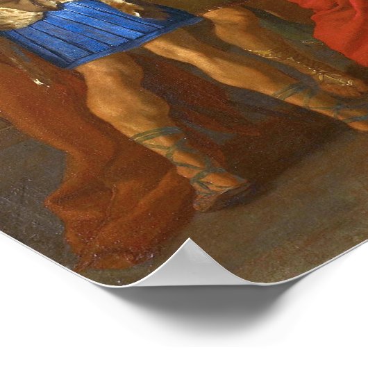 Poussin - de dood van Germanicus Poster (Hoek)